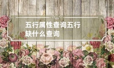 五行属性查询 五行缺什么查询