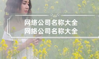网络公司名称大全 网络公司名称大全