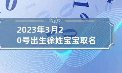 2023年3月20号出生徐姓宝宝取名叫什么