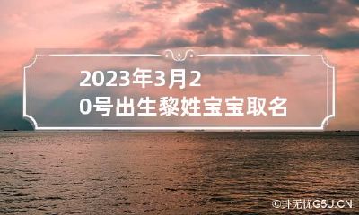 2023年3月20号出生黎姓宝宝取名叫什么 鼠年黎姓男孩独特的名字