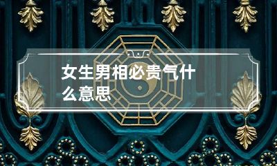 女生男相必贵气什么意思
