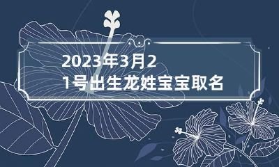 2023年3月21号出生龙姓宝宝取名叫什么 2023龙宝宝几月出生最好