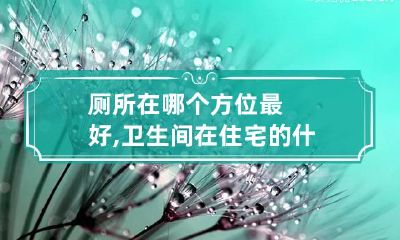 厕所在哪个方位最好,卫生间在住宅的什么方位好?
