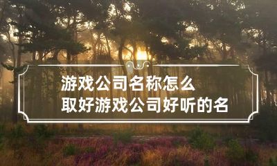 游戏公司名称怎么取好 游戏公司好听的名字