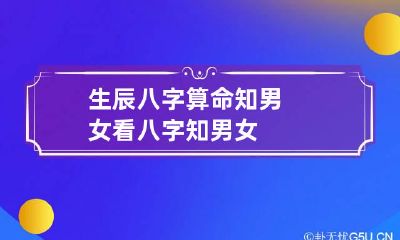 生辰八字算命知男女 看八字知男女