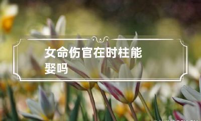 女命伤官在时柱能娶吗