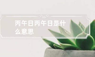丙午日 丙午日是什么意思