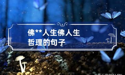 佛**人生 佛人生哲理的句子