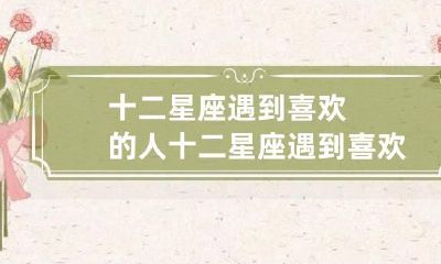 十二星座遇到喜欢的人 十二星座遇到喜欢的人怎么办