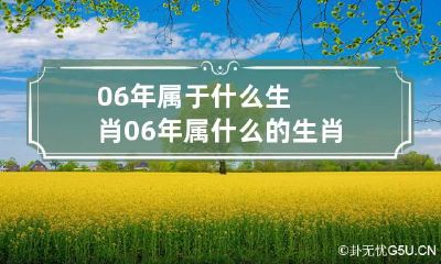 06年属于什么生肖 06年属什么的生肖,今年属什么