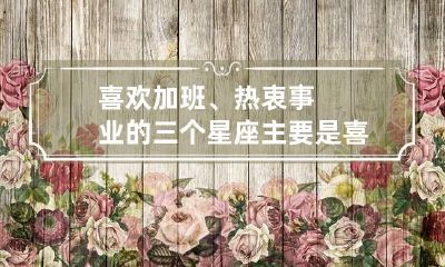 喜欢加班、热衷事业的三个星座 主要是喜欢加班