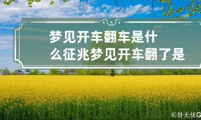 梦见开车翻车是什么征兆 梦见开车翻了是什么预兆周公解梦