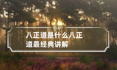 八正道是什么 八正道最经典讲解