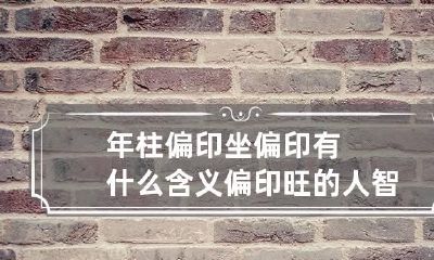 年柱偏印坐偏印有什么含义 偏印旺的人智商高吗