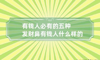 有钱人必有的五种发财鼻 有钱人什么样的发型