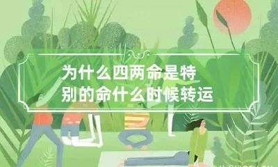 为什么四两命是特别的命 什么时候转运