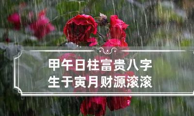 甲午日柱富贵八字 生于寅月财源滚滚