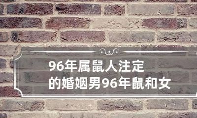 96年属鼠人注定的婚姻 男96年鼠和女98虎八字合不合