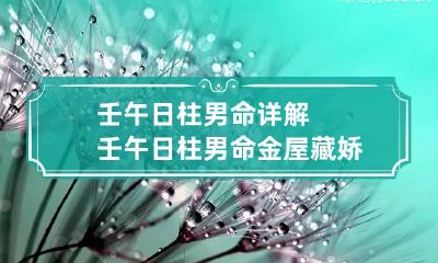 壬午日柱男命详解 壬午日柱男命金屋藏娇
