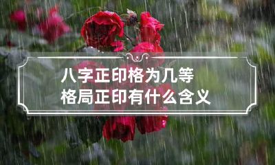 八字正印格为几等格局 正印有什么含义