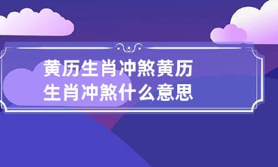 黄历生肖冲煞 黄历生肖冲煞什么意思