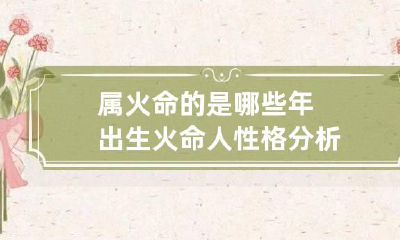 属火命的是哪些年出生 火命人性格分析