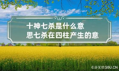 十神七杀是什么意思 七杀在四柱产生的意义
