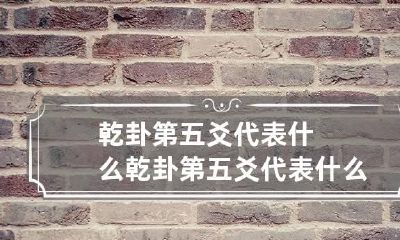 乾卦第五爻代表什么 乾卦第五爻代表什么生肖