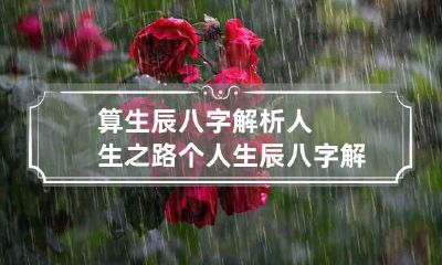 算生辰八字解析人生之路 个人生辰八字解析