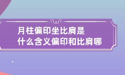 月柱偏印坐比肩是什么含义 偏印和比肩哪个帮身