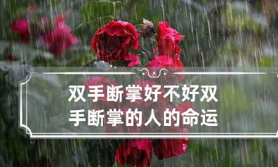 双手断掌好不好 双手断掌的人的命运