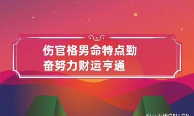 伤官格男命特点 勤奋努力财运亨通