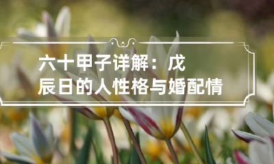 六十甲子详解：戊辰日的人性格与婚配情况