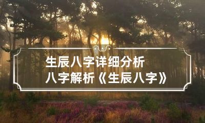生辰八字详细分析八字解析 《生辰八字》