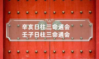辛亥日柱三命通会 壬子日柱三命通会