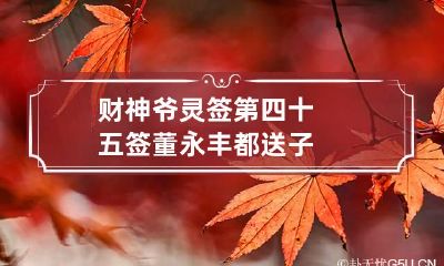 财神爷灵签第四十五签 董永丰都送子