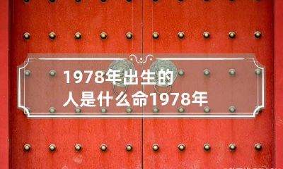 1978年出生的人是什么命 1978年出生的是啥命?