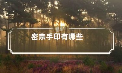 密宗手印有哪些