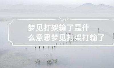 梦见打架输了是什么意思 梦见打架打输了周公解梦佛滔居士