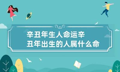 辛丑年生人命运 辛丑年出生的人属什么命