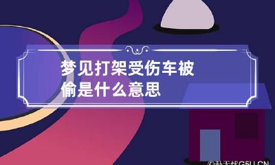 梦见打架受伤车被偷是什么意思