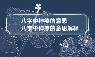 八字中神煞的意思 八字中神煞的意思解释