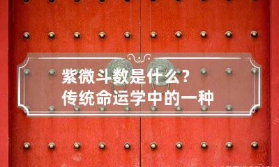 紫微斗数是什么？传统命运学中的一种