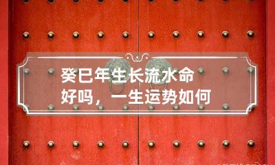 癸巳年生长流水命好吗，一生运势如何