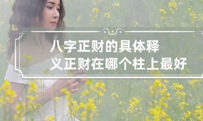 八字正财的具体释义 正财在哪个柱上最好