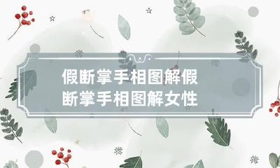 假断掌手相图解 假断掌手相图解 女性