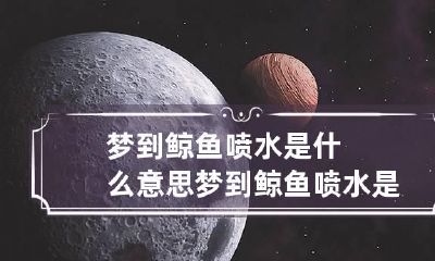 梦到鲸鱼喷水是什么意思 梦到鲸鱼喷水是什么意思呀