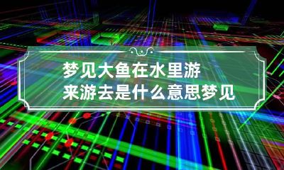 梦见大鱼在水里游来游去是什么意思 梦见大鱼在水里游动的禁忌