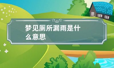 梦见厕所漏雨是什么意思