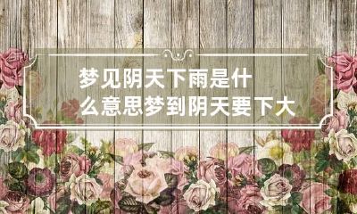 梦见阴天下雨是什么意思 梦到阴天要下大雨